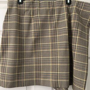 CAbi Cream and Brown A-line Mini Skirt for Work